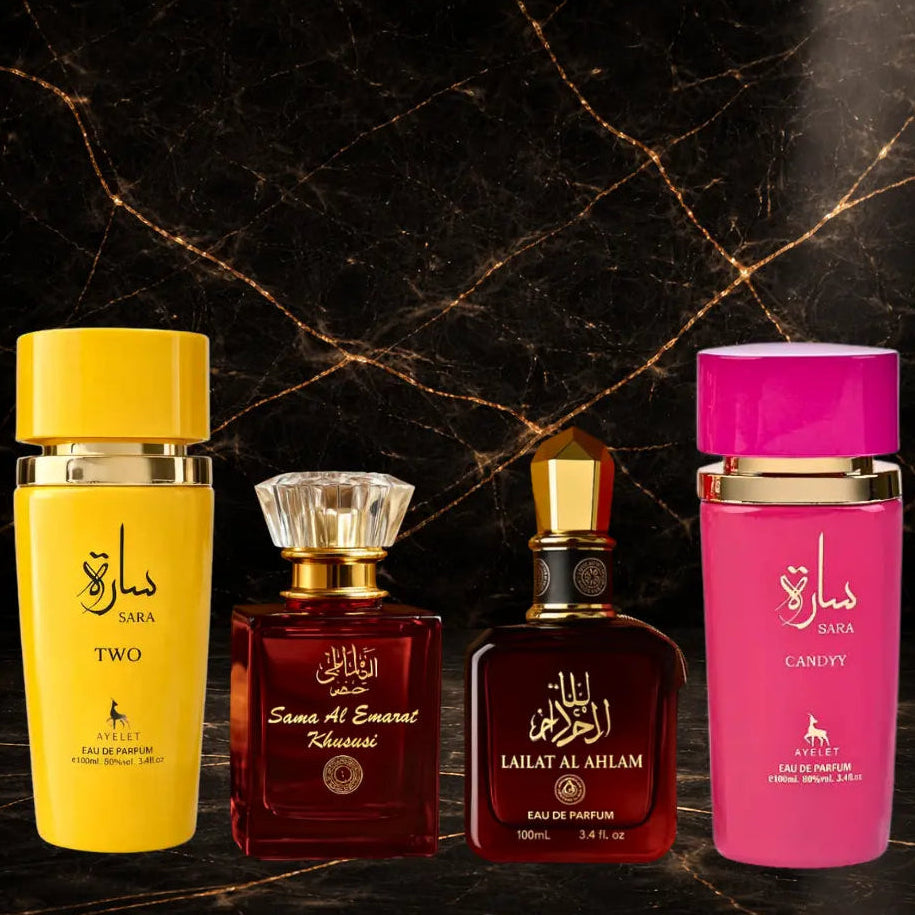 Set 4 Parfumuri Orientale Dama - Sara Two + Sama Al Emarat + Lailat Al Ahlam + Sara Pink - ZEIRA