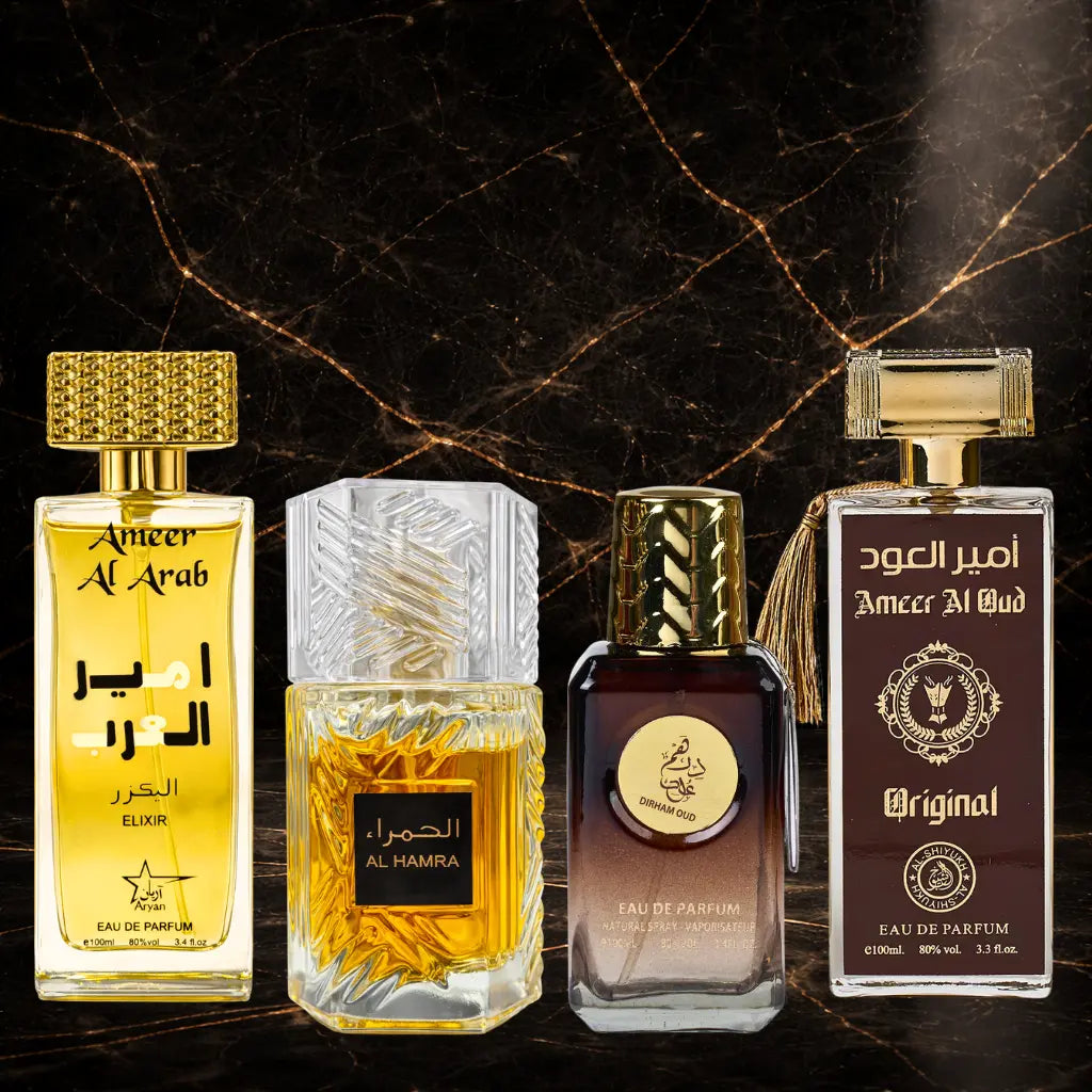 Set 4 Parfumuri Orientale Barbatesti - Ameer Al Arab Elixir + Al Hamra Royal + Dirham Oud + Ameer Al Arab Original
