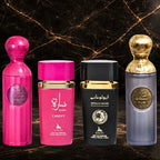 Set 4 Parfumuri Orientale ( 2xDama + 2xBarbat ) - Qissah Pink + Sara Candy + Apollo Black + Qissah Grey - ZEIRA