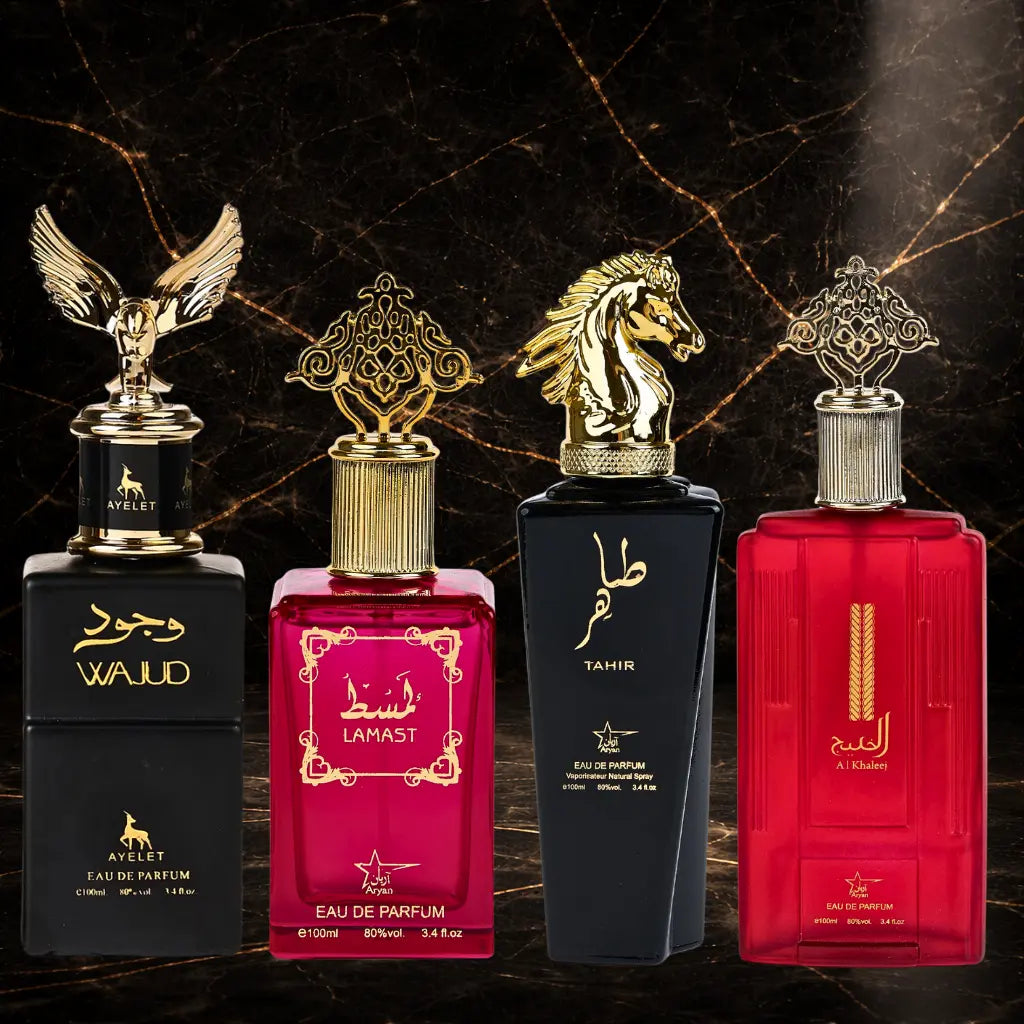 Set 4 Parfumuri Orientale (2x Dama + 2x Barbat) - Wajud + Lamast + Tahir + Al khaleej