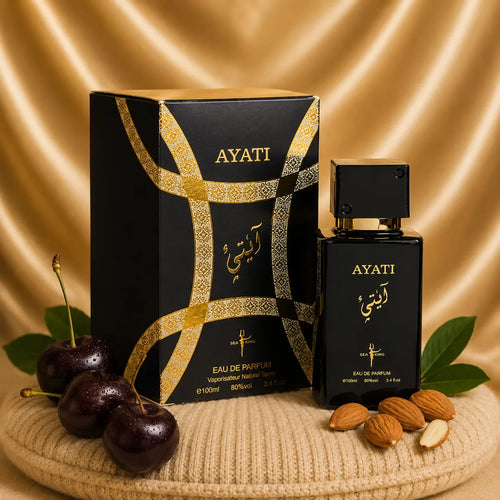 Ayati Parfum Oriental Barbatesc 100 ml by ZEIRA, featuring a sleek black bottle with elegant design for luxurious fragrance.