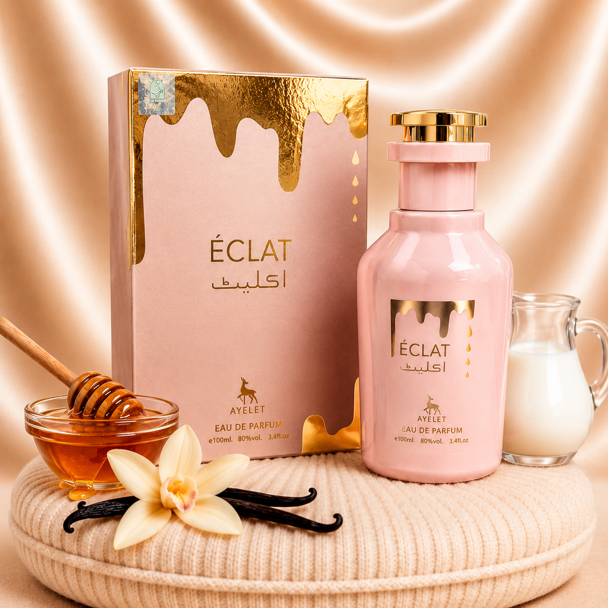 Elegant image of ZEIRA Eclat Oriental Dama perfume bottle in 100 ml with a sleek design and decorative cap.