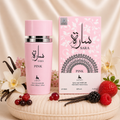 Sara Pink by ZEIRA Parfum Oriental Dama 100ml bottle with elegant pink and gold packaging, floral and oriental fragrance design