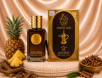 Set of four oriental perfumes by ZEIRA including Dirham Oud, Qissah Pink, Al Hamra, and Sara Candy bottles with elegant packaging.