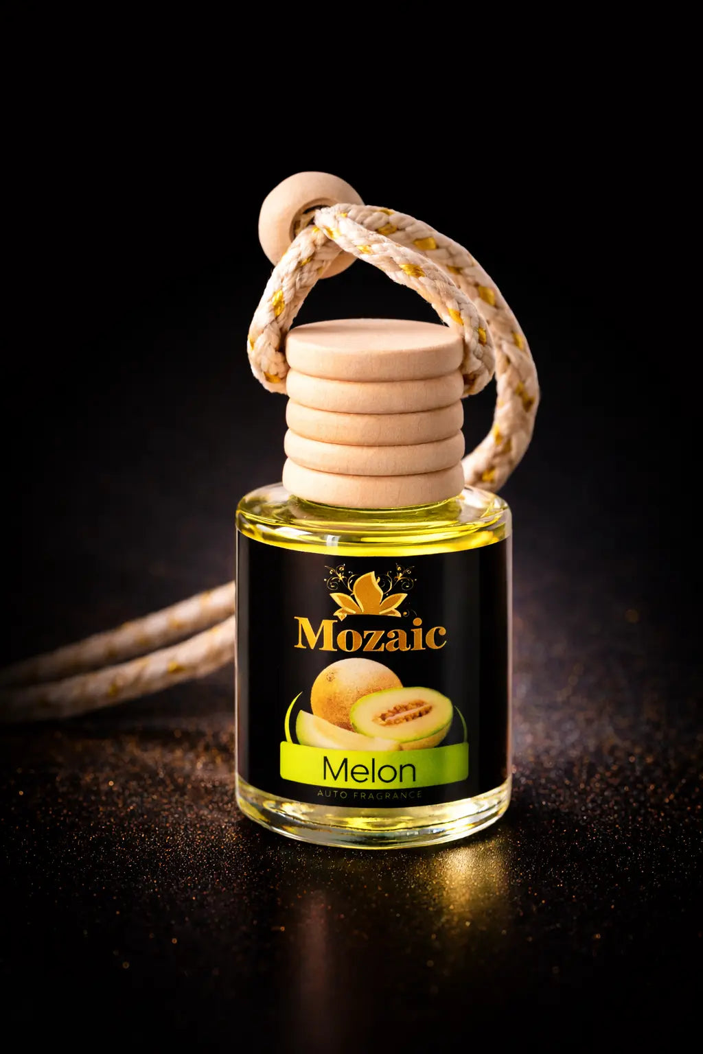 ZEIRA Melon Auto Premium Odorizant, fresh melon scent in a sleek car air freshener for a clean, fragrant interior.