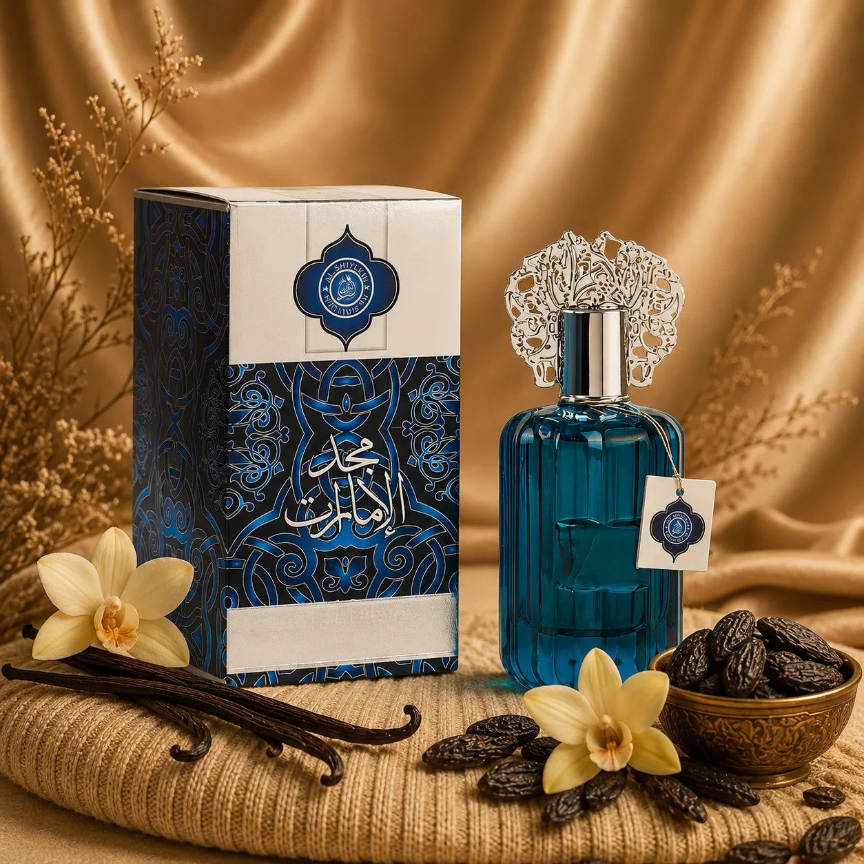 Majd al Ameerat oriental parfum bottle by ZEIRA, 100 ml, elegant design showcasing the luxurious fragrance container.