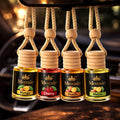 Set of four ZEIRA auto odorizer air fresheners with peach, cherry, mango, and melon scents for cars.