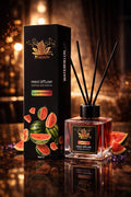 ZEIRA Parfum Ambiental Premium in Pepene Rosu scent, featuring a sleek bottle for refreshing home fragrance.
