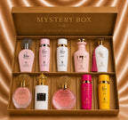 Zeira Mystery Box VIP with 10 top Arabest parfumuri de dama, featuring elegant bottles and free shipping.