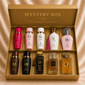 ZEIRA Mystery Box VIP with 10 top Arabesti perfumes for women and men, featuring elegant bottles and free shipping.