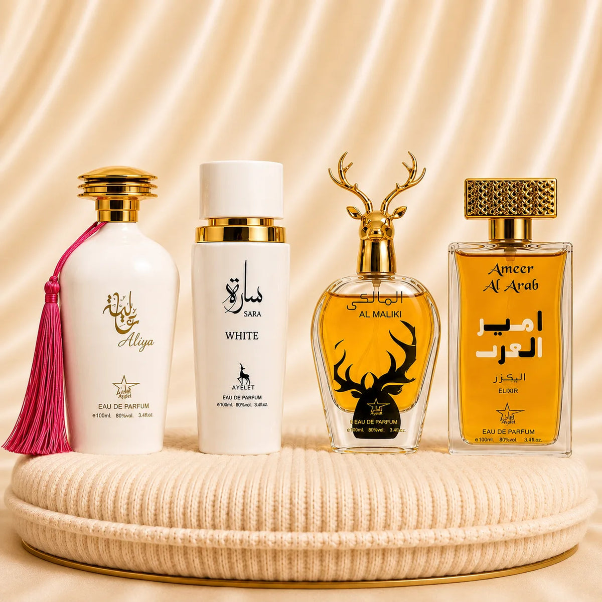Set 4 Parfumuri Orientale (2x Dama + 2x Barbat) - Aliya + Sara White + Al Maliki + Ameer Al Arab