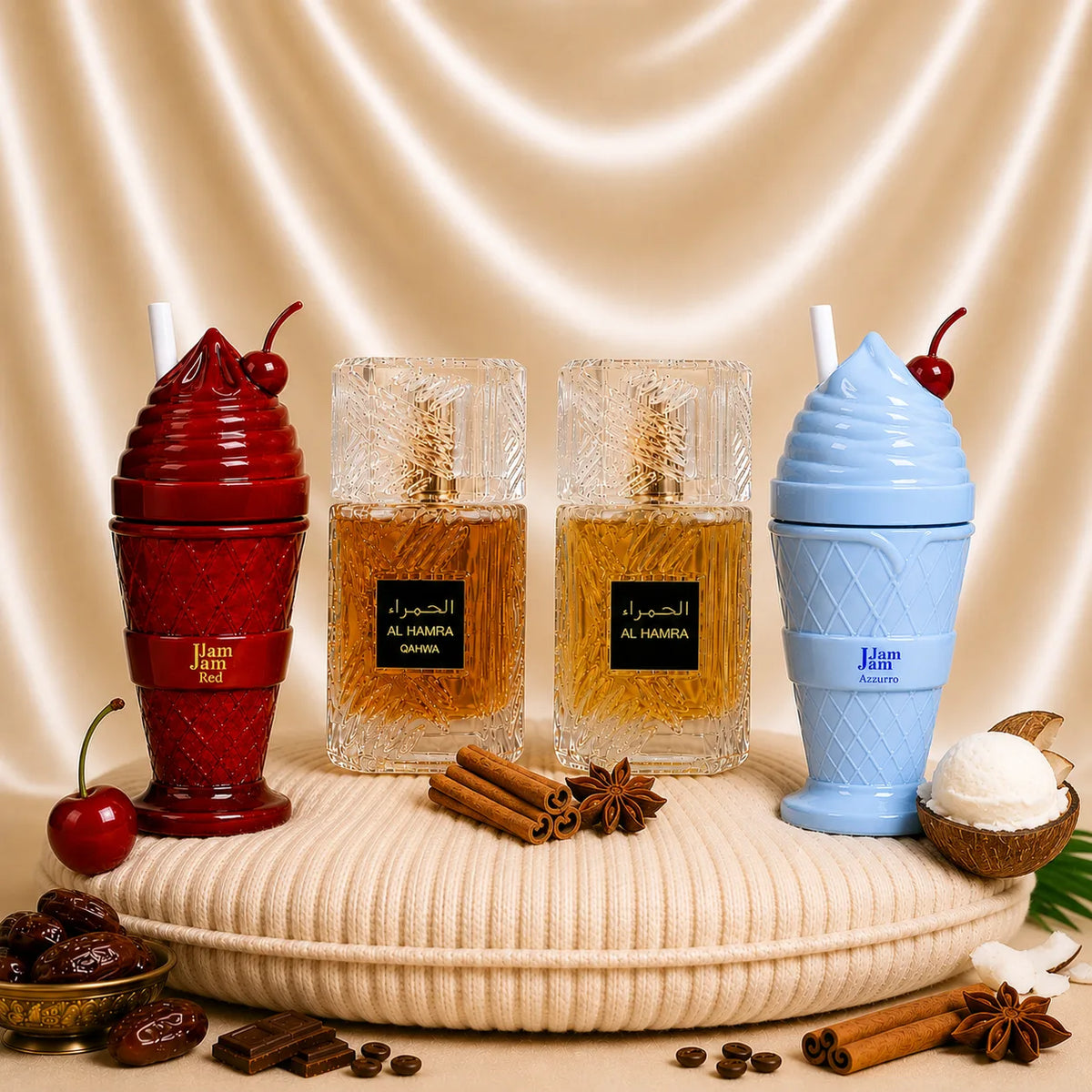 Set 4 Parfumuri Orientale (2x Dama + 2x Barbat) - 2 x JamJam + 2 x Al Hamra