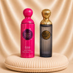Set of two oriental perfumes for women and men by ZEIRA, featuring Qissah Pink and Qissah Grey fragrances.