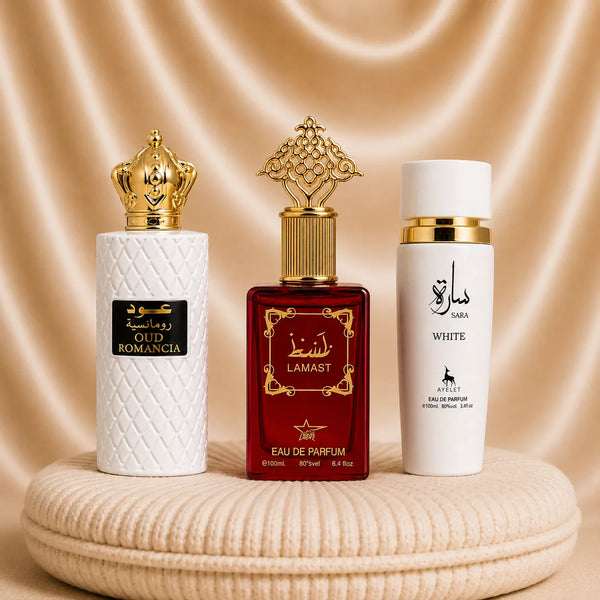Set 3 Parfumuri Orientale Dama - Oud Romancia + Lamast + Sara White