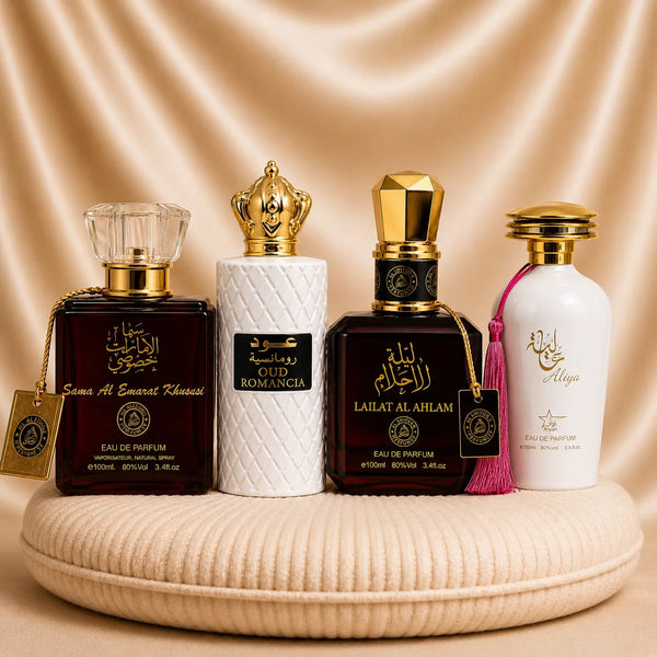 Set 4 Parfumuri Orientale Dama - Sama Al Emarat + Oud Romancia + Lailat Ahlam + Aliya