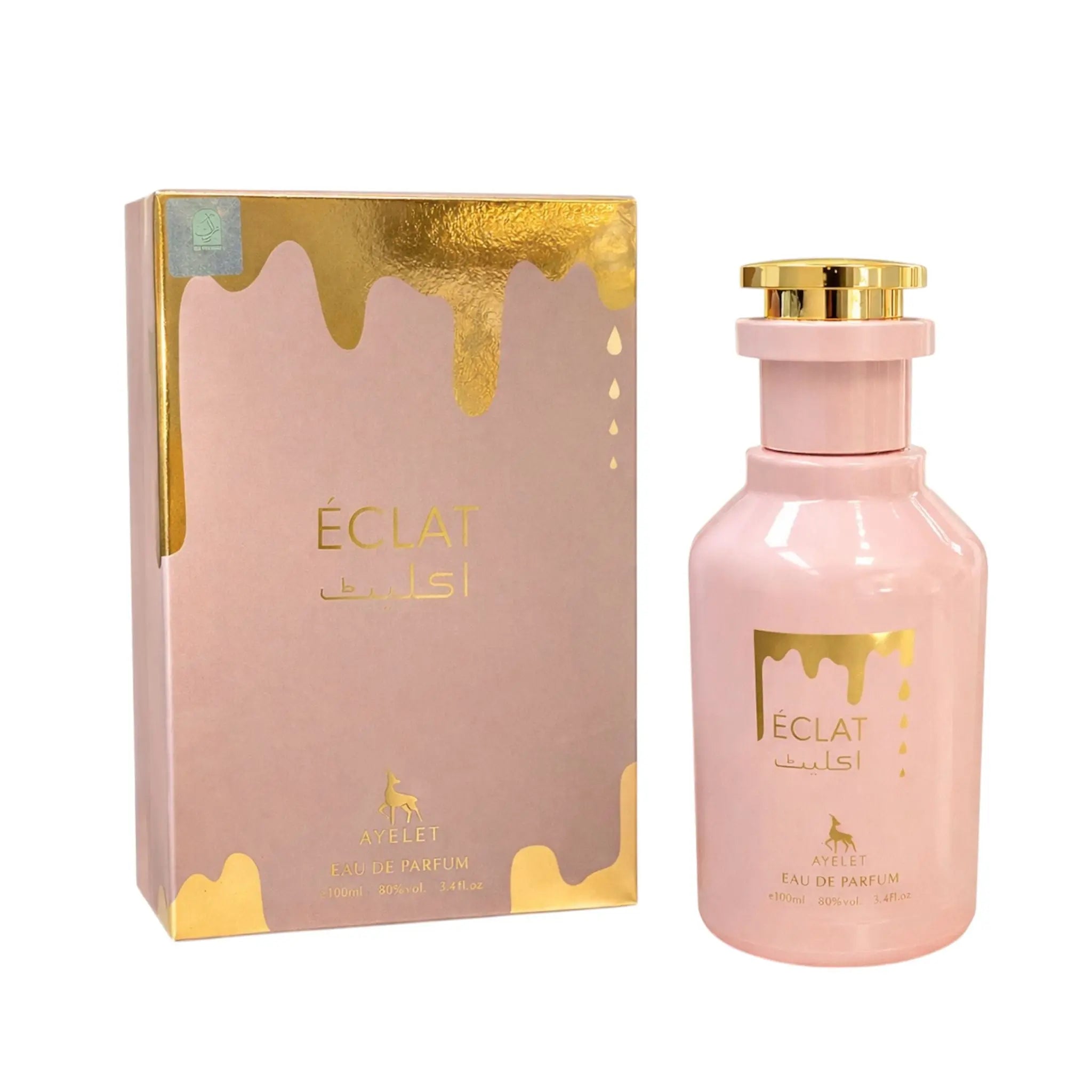 Eclat Parfum Oriental Dama by ZEIRA bottle with elegant gold and black design, 100 ml perfume for women.