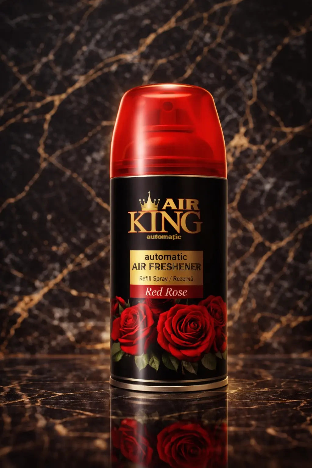 ZEIRA Set of 4 ambient spray odorizants in Red Rose, Lilac, Magnolia, and Lavender with floral scented bottles.